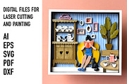Cozy Reading Nook Shadow Box SVG, an Object Graphic by HelloWood (Thumbnail 1 of 5)