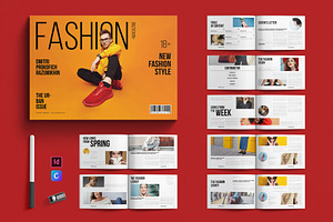 Fashion Magazine Template Landscape, a Brochure Template by E-Type