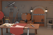 Medieval Armory Room 3D Scene, a Scene 3D Model by Dudukbersama (Thumbnail 1 of 3)