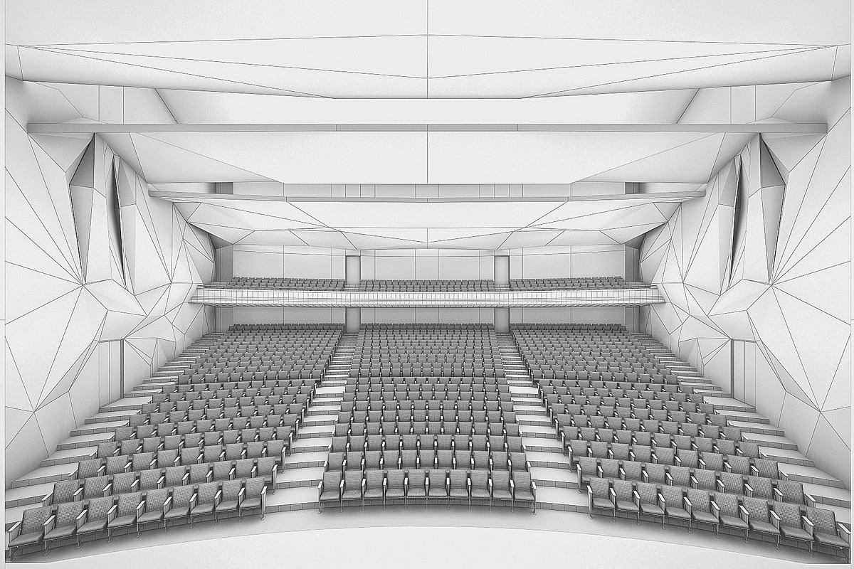 Theater Interior 1200 seats, an Architecture 3D Model by 3DNUTS