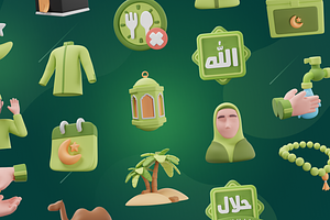 Islamic Ramadan Eid 3D Icon Set