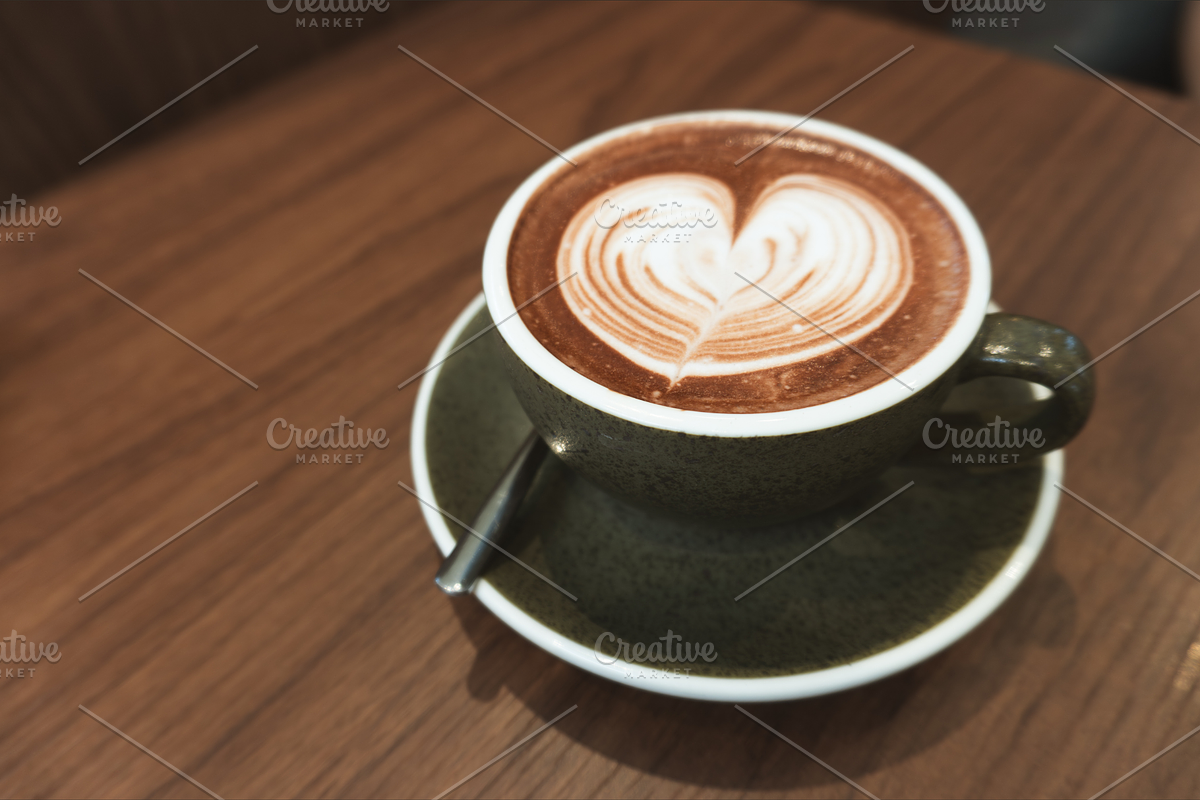 Cozy Cafe Styled Stock: Heart Latte, a Food & Drink Photo by AMMi (Photo 5 of 6)