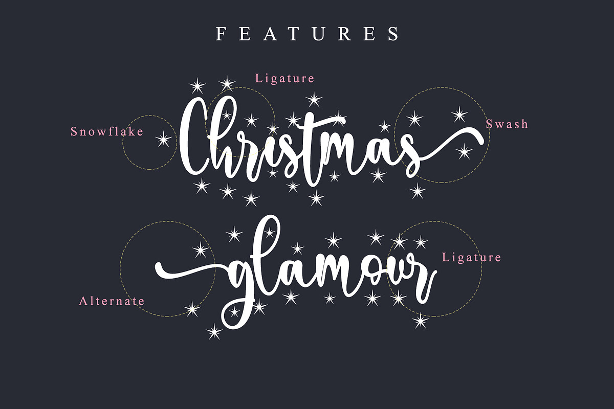 Christmas glamour, a Script Font by Letterara (Photo 6 of 9)