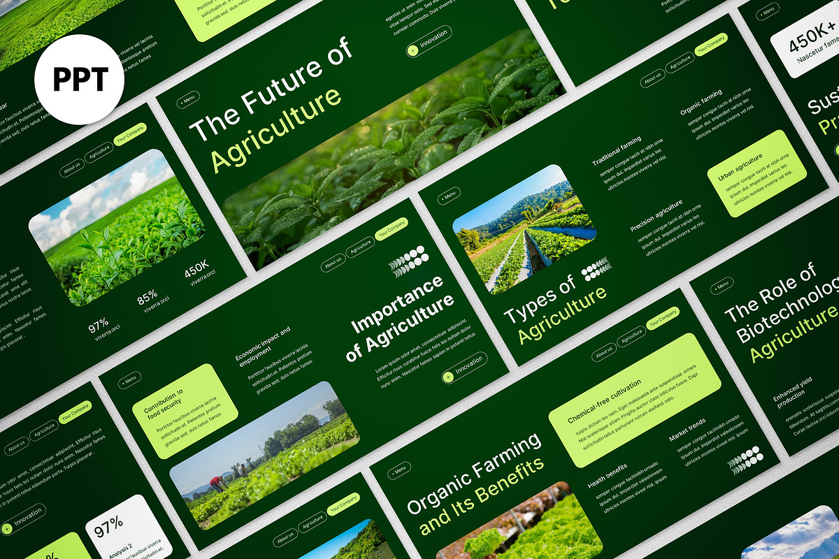 Green Modern Agriculture PPT, a Presentation Template by graphicook (Photo 1 of 4)