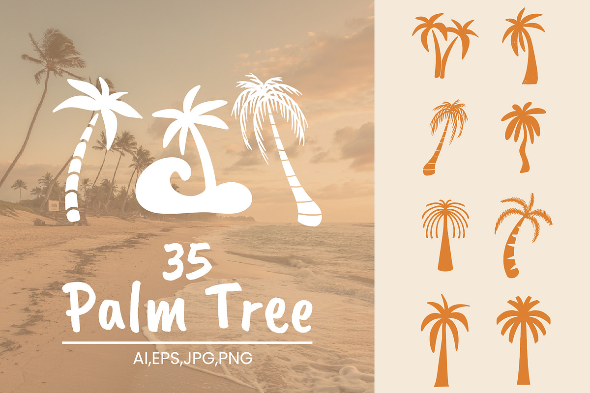 Palm tree vector design set, a Graphic by KristianStudio (Photo 1 of 8)