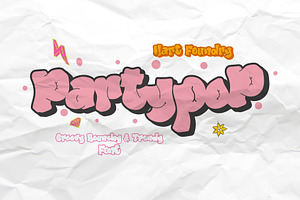 Party Pop, Bubble font, a Font by Hart Foundry™