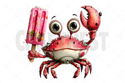 Whimsical Summer Crab Clipart, an Illustration by Craft Nest (Thumbnail 11 of 12)