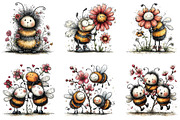 Spring Bee Flowers Clipart, an Illustration by CraftArtStudio (Thumbnail 5 of 6)
