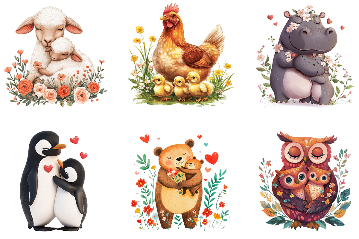 Happy Mother's Day Clipart, Animal, an Illustration by Designking (Photo 5 of 5)