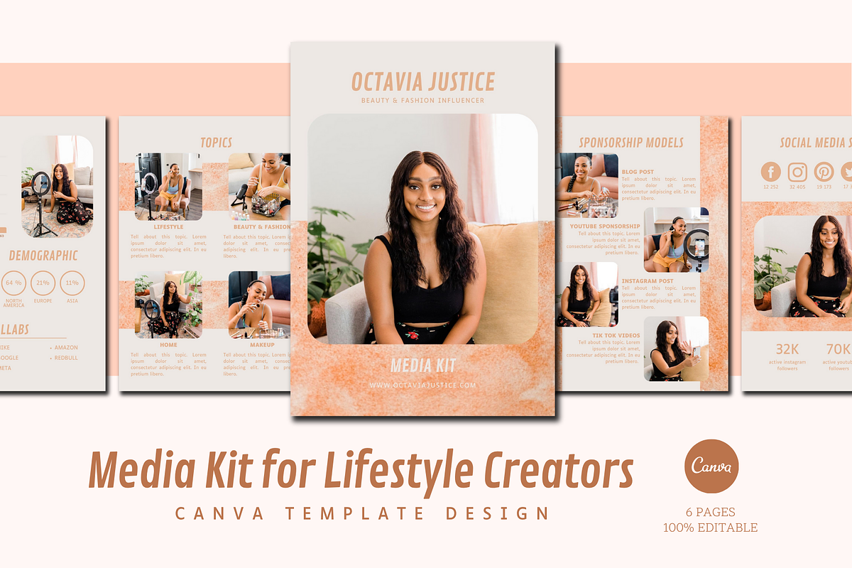 Media Kit for Lifestyle Creators, a Resume Template by The Little Lily Studio (Photo 1 of 5)