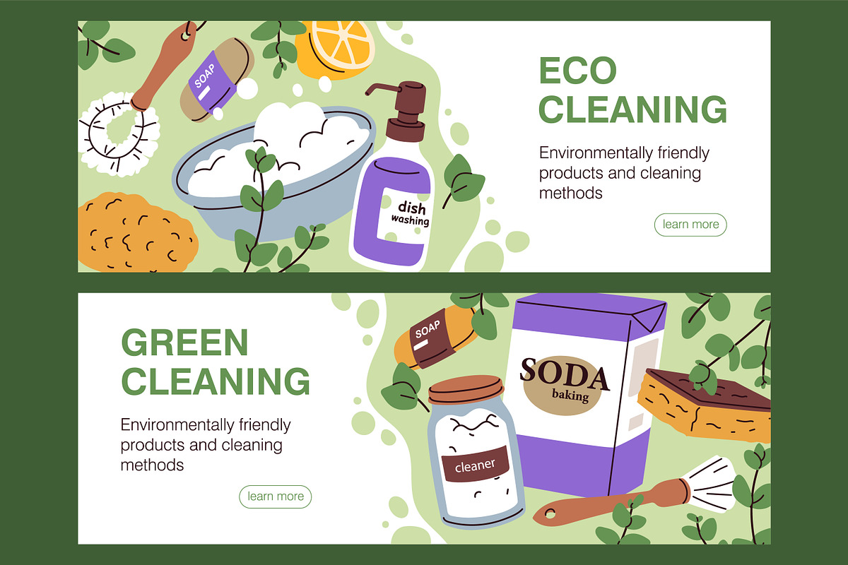 Eco-friendly cleaning products set, an Object Illustration by Good Studio (Photo 5 of 10)