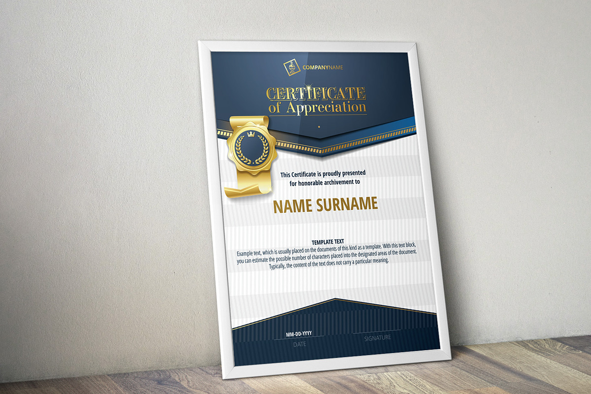 Appreciation Certificate Templates, a Stationery Template by inshader (Photo 1 of 18)