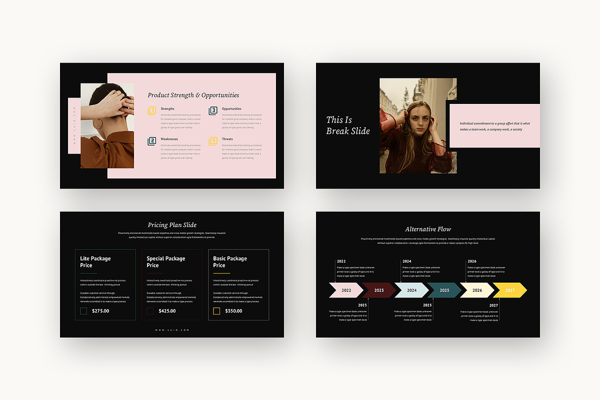 Luio : Lifestyle Brand Google Slides, a Presentation Template by Punkl Camp (Photo 13 of 16)