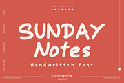 Sunday Notes handwritten font, a Handwriting Font by roomspace