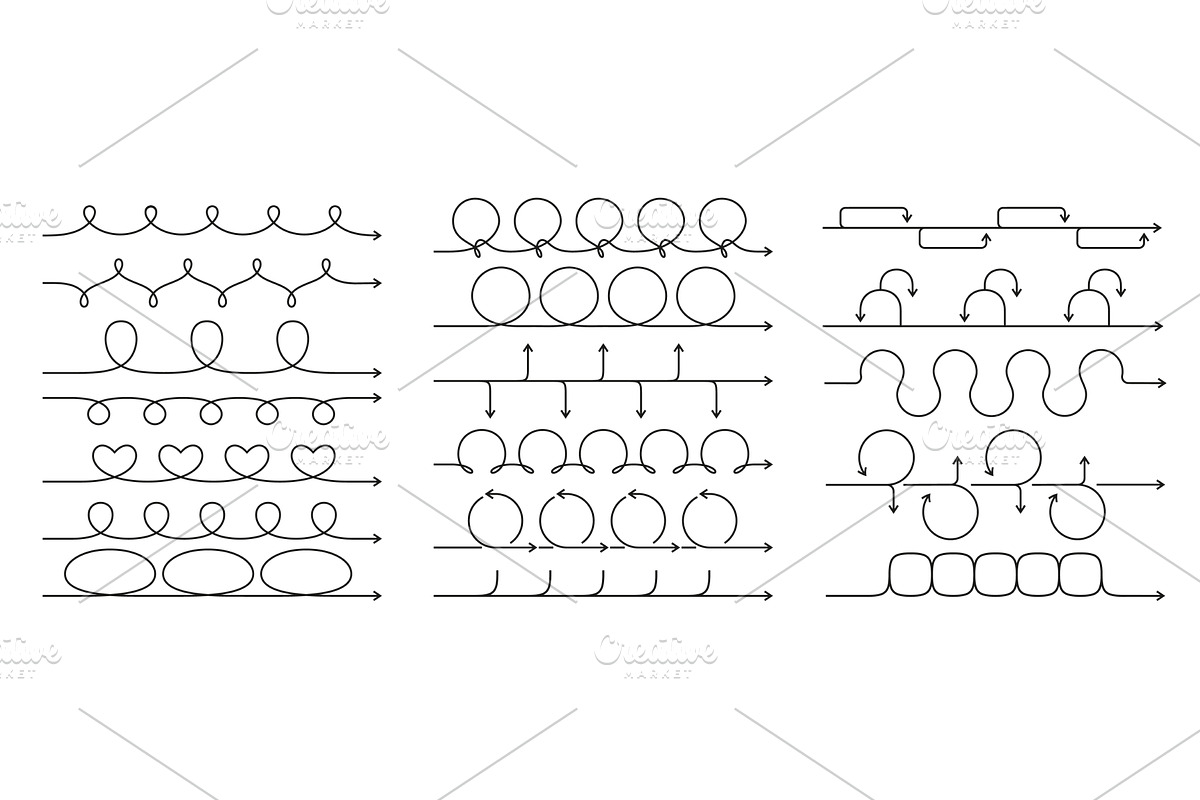 Linear roadmap arrows. Line art, an Object Illustration by winwin.art