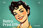 Retro Print Photo Effect Template, a Layer Style Add-On by DesignerCandies (Thumbnail 1 of 6)