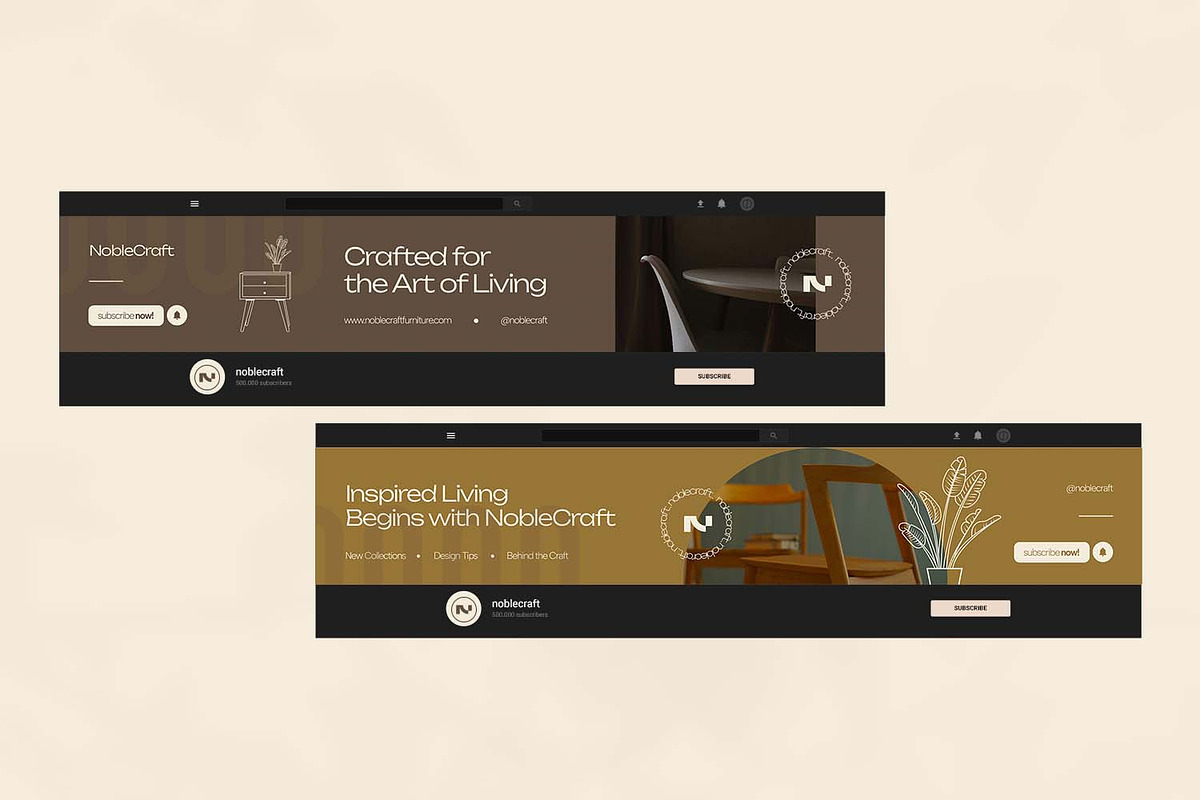Noblecraft Furniture Youtube Banner, a Social Media Template by VUNIRA (Photo 3 of 3)