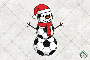 Christmas Snowman Soccer PNG, an Illustration by Craft Nest