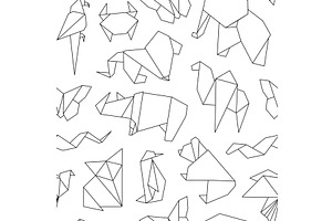Line animal seamless pattern, an Animal Illustration by LadadikArt