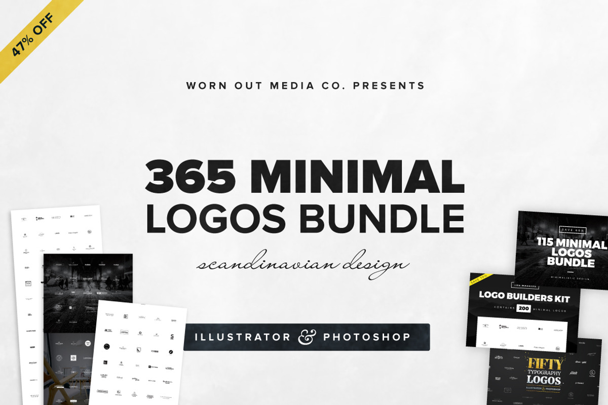 [44% OFF] 365 Minimal Logos Bundle, a Branding & Logo Template by Mats-Peter Forss (Photo 1 of 14)