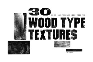 30 Wood Type Textures. Pack N2., a Texture Graphic by Letterpress Corner