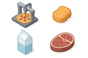 Different food items including a, a Food Illustration by ZinetroN