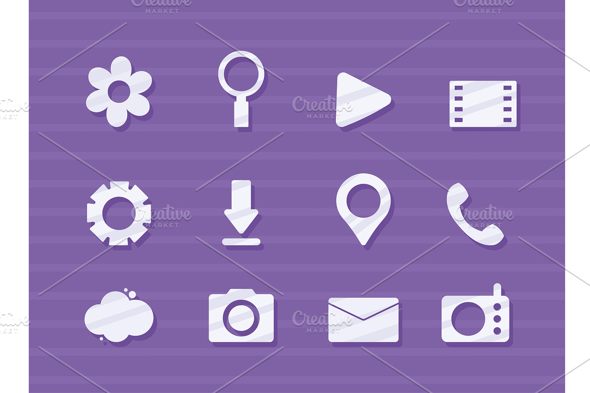 twelve applications signs icons, an Object Illustration by studiogstock