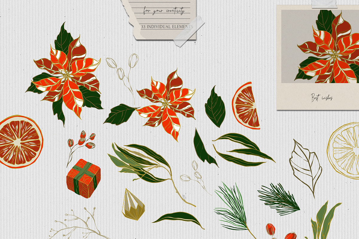 Modern Christmas Abstract Collection, a Texture Illustration by Cat In Colour (Photo 6 of 10)