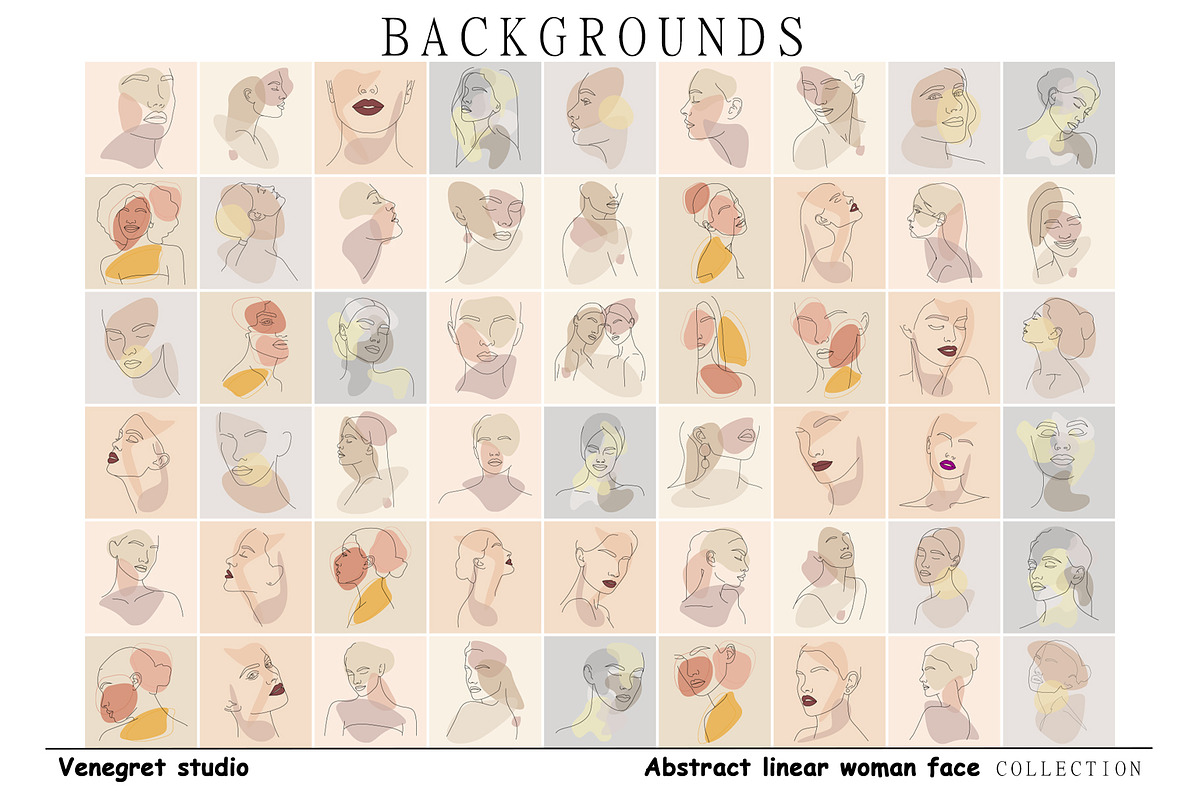 Abstract linear woman face, a Graphic by Vinegret -Shop (Photo 5 of 8)