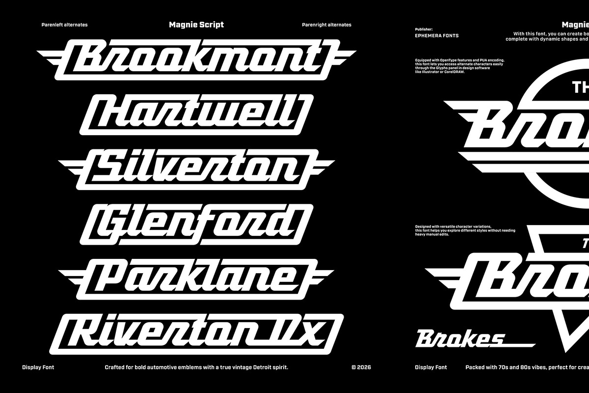 Magnie – Indie Rock Display Font, a Script Font by Spencer & Sons Co. (Photo 10 of 17)