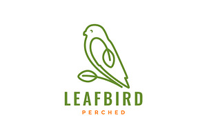 canary bird perched leaves logo, a Branding & Logo Template by devastd
