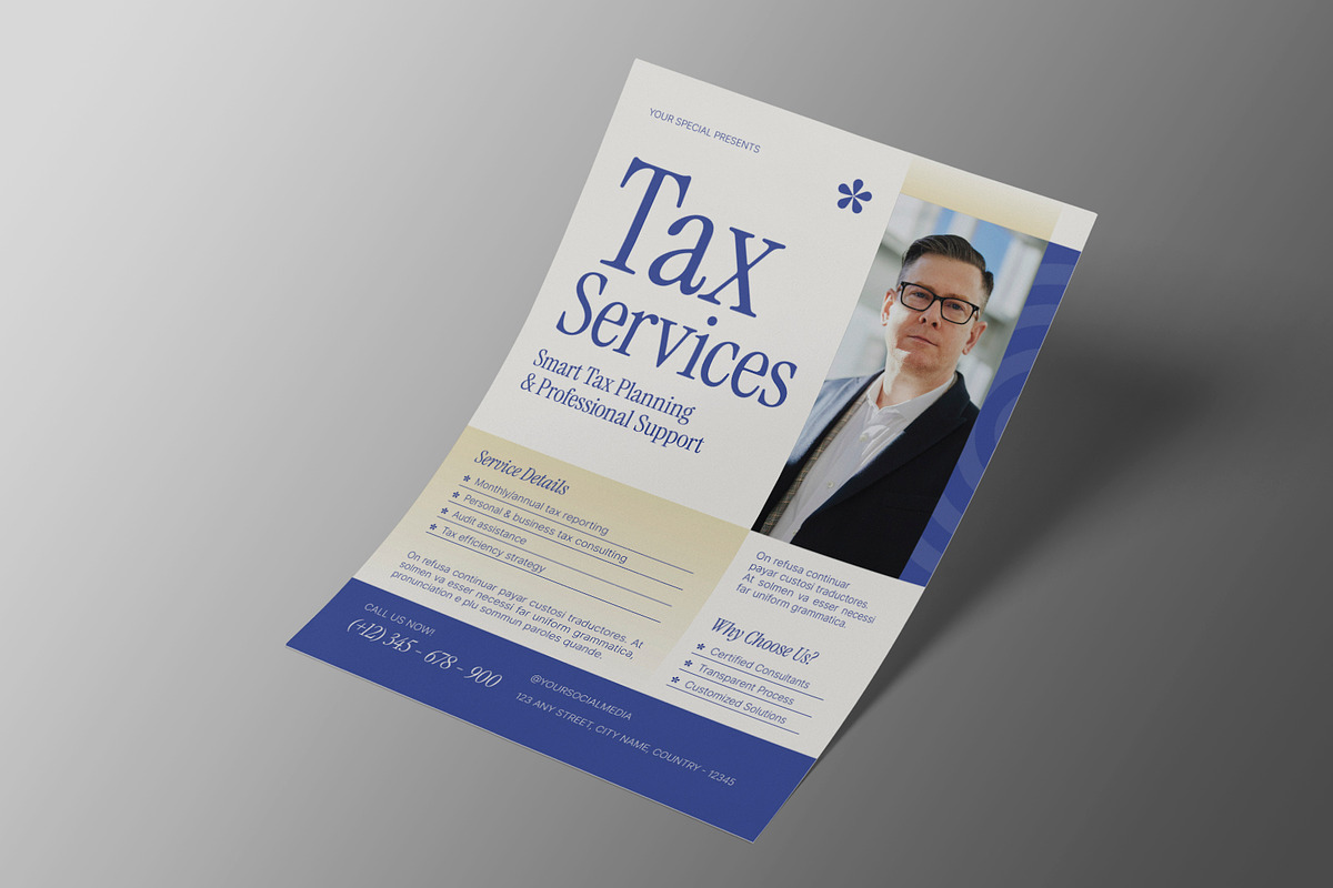 Elegant Tax Consultant Service Flyer, a Flyer Template by Neermana (Photo 2 of 4)