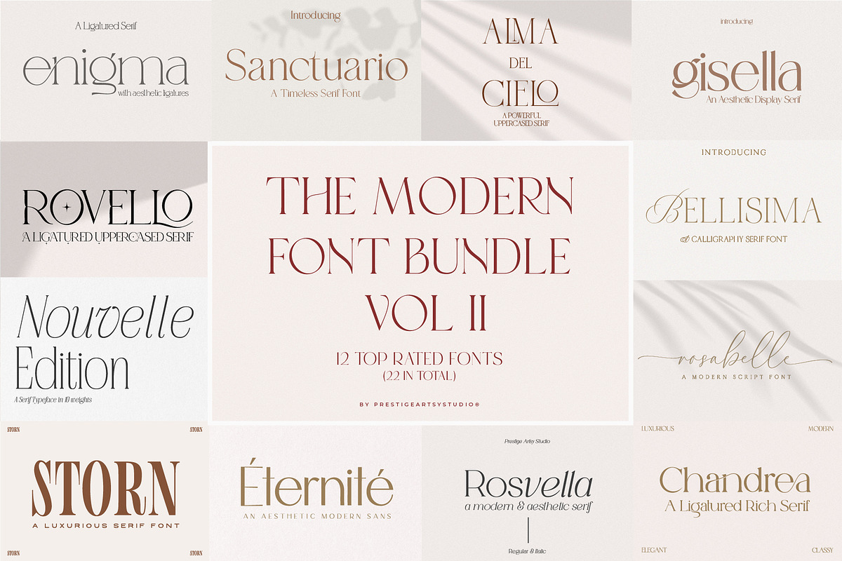 The Modern Font Bundle Vol 2, a Handwritten Font by Prestige Artsy Studio (Photo 1 of 12)