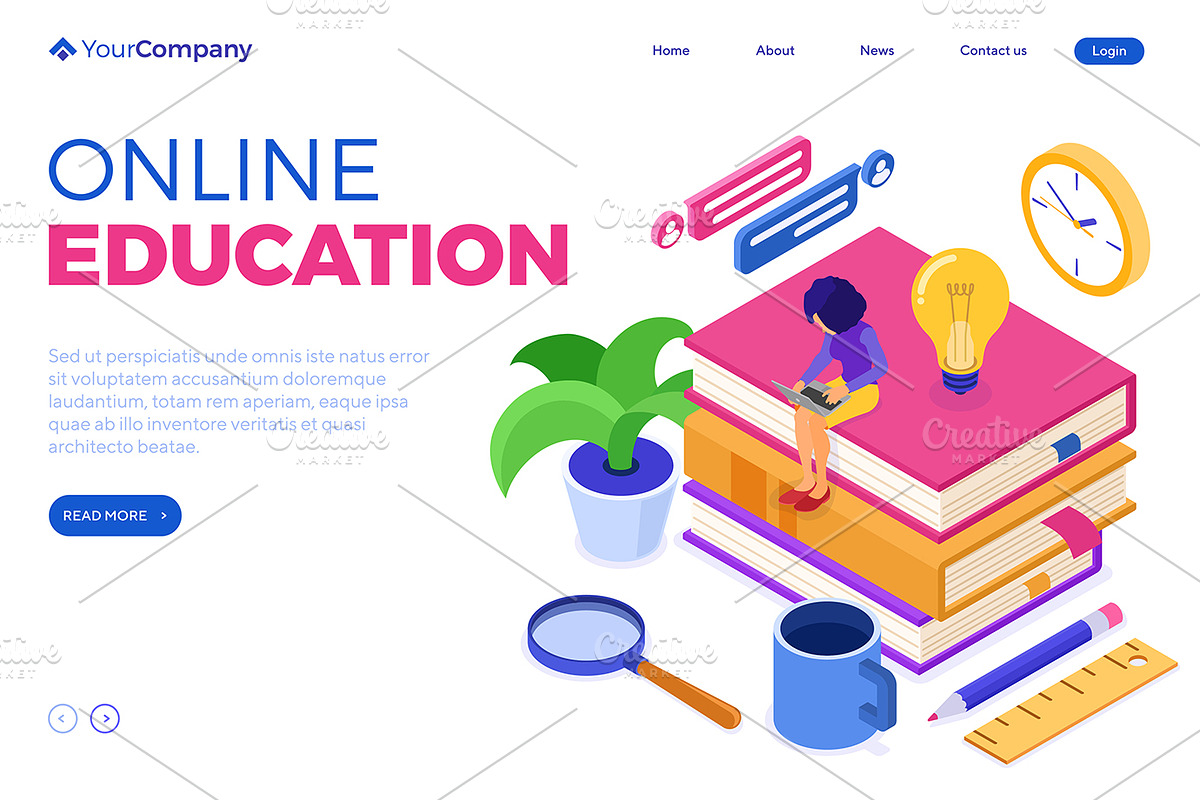 Online distance education from home, an Education Illustration by TAlex (Photo 4 of 6)