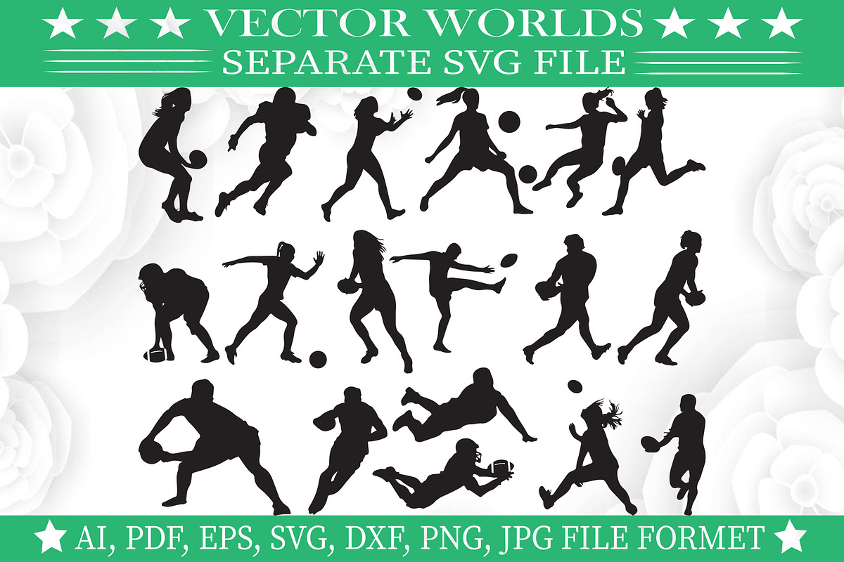 Women Rugby Player Svg, Rugby Svg, an Object Graphic by VectorWorlds