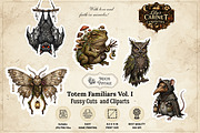 Witchcraft Totem Animals Clipart, a Decorative Illustration by Print Haven Mochi Vintage (Thumbnail 1 of 6)