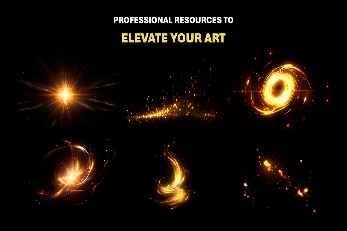 170+ Golden Magic Overlay Effects, an Object Graphic by Mikel Blazgad (Photo 4 of 11)