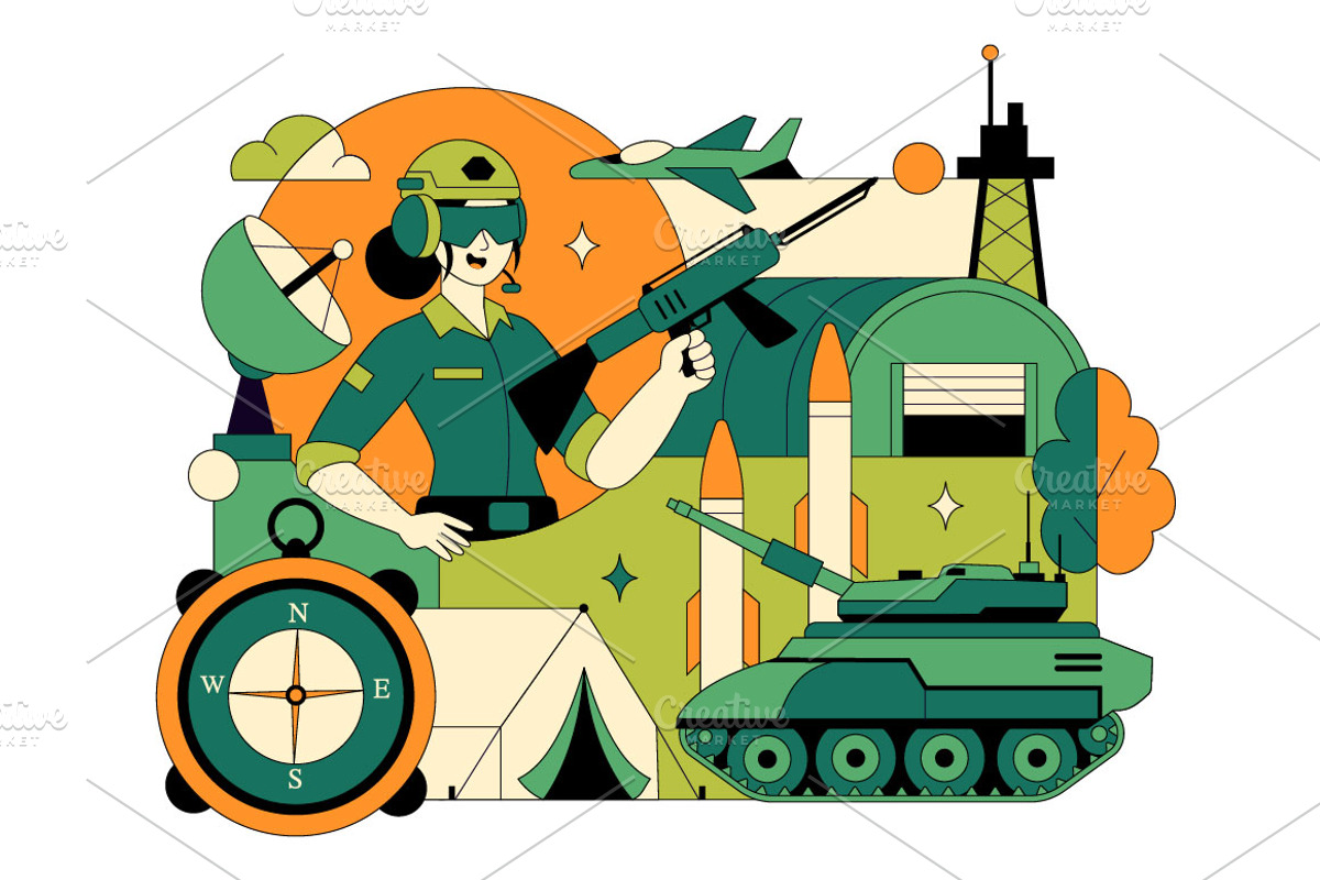 10 Military Army Forces Illustration, a Person Illustration by denayunebgt (Photo 4 of 4)
