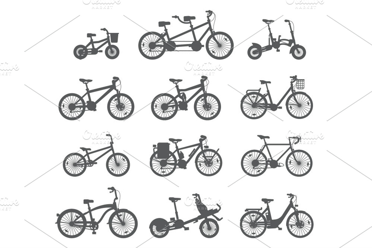 Big set of twelve different bicycles, a Healthcare Illustration by WINS Doodle shop (Photo 5 of 17)