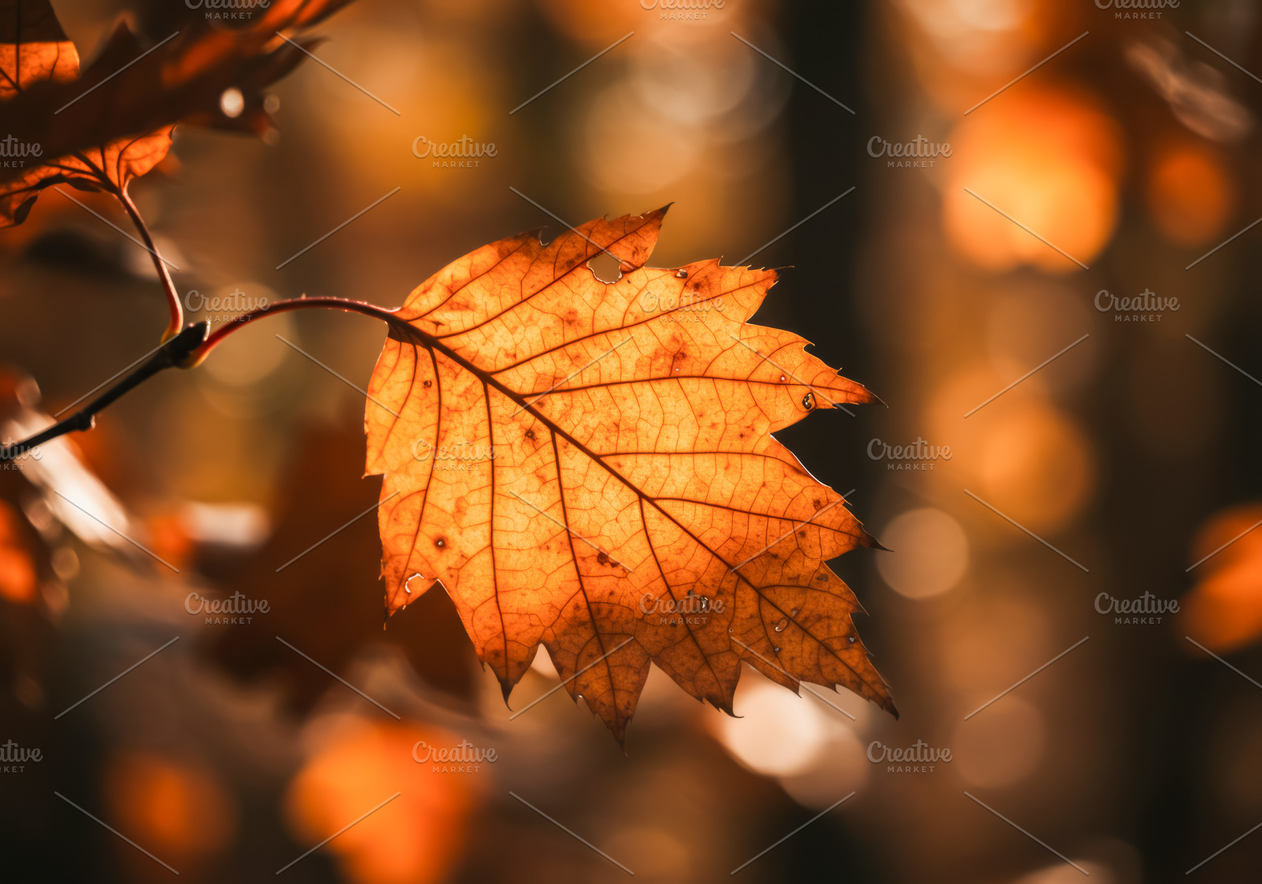 Close-up of an autumn oak leaf in go, a Nature Photo by professorinc