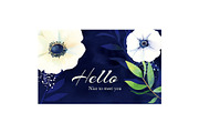 Watercolor Anemones Business Cards, a Business Card Template by Ujean'sWhimsicalWorld (Thumbnail 3 of 4)