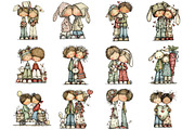 Romantic Easter Couple Clipart, an Illustration by DreamArtGraphic (Thumbnail 4 of 4)