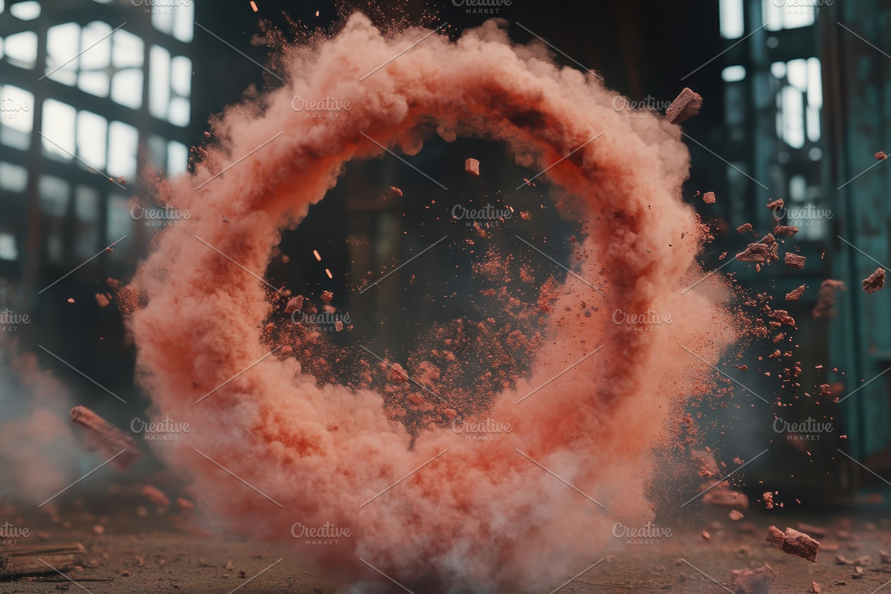 Red powder material creates a dynami, a Photo by Iftikhar Alam