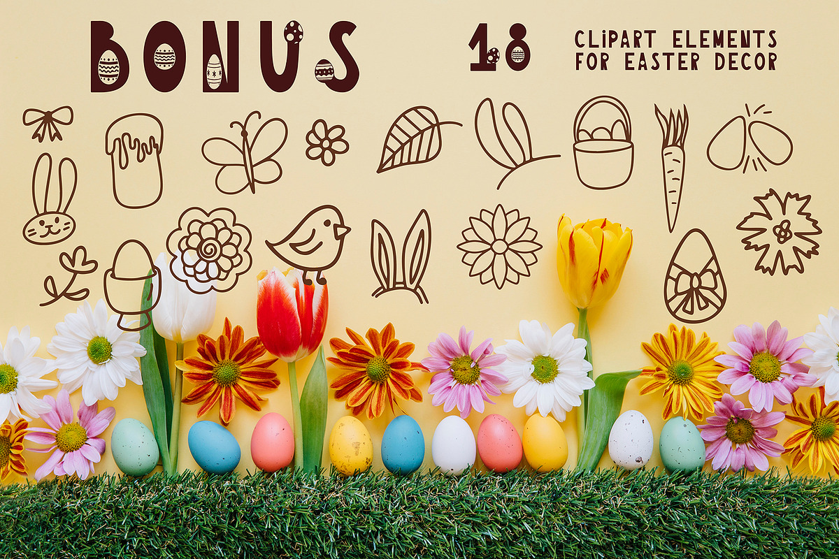 Egg Hunt-decorated font, a Font by Astarte_design (Photo 6 of 6)