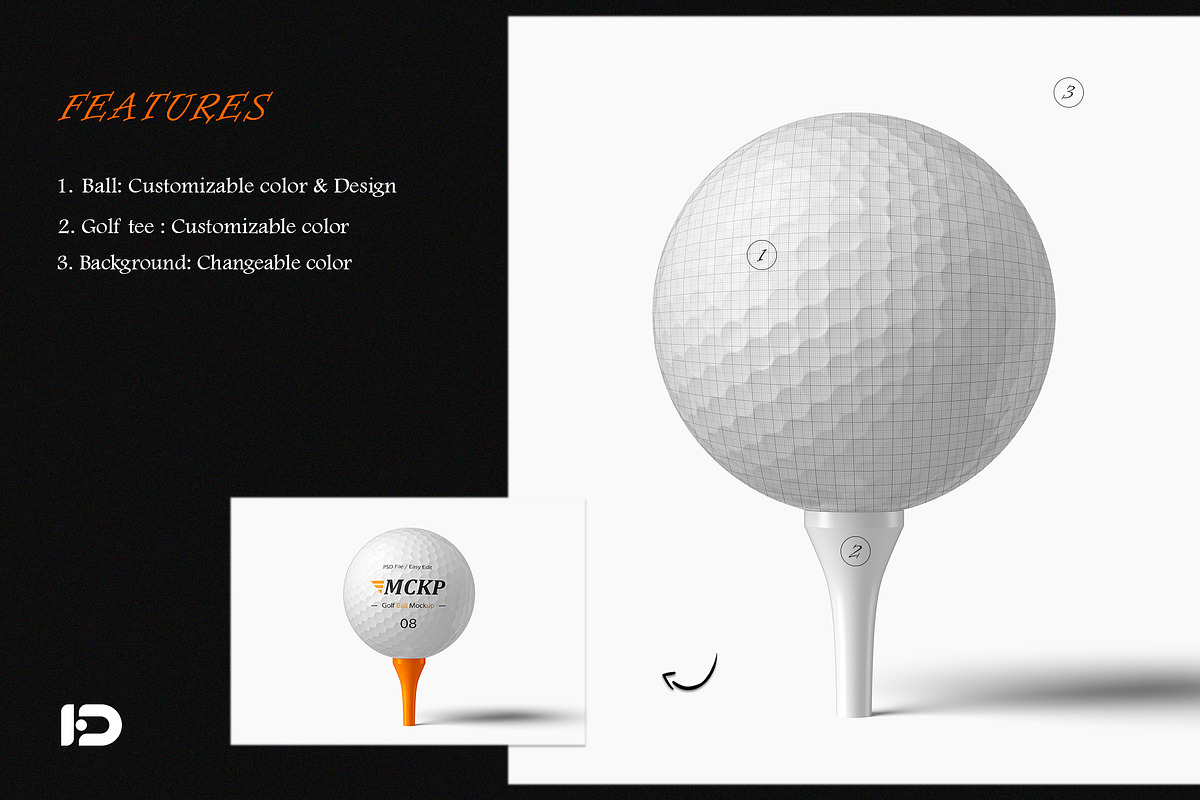 Golf Ball Mockup Set, an Advertising Mockup by ForgeDesign (Photo 2 of 7)