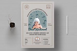 Baby Shower Invitations Template, a Stationery Template by MightyDesign