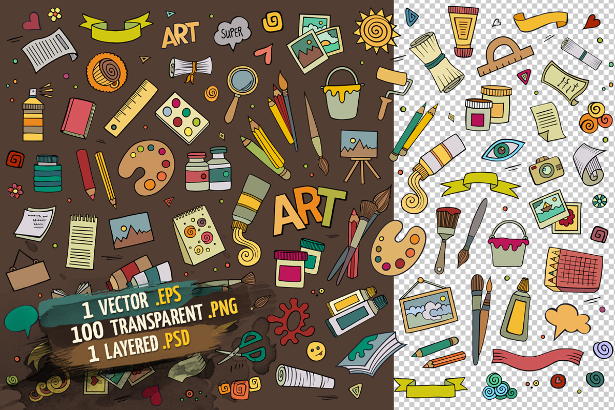 Art Objects & Elements Set, an Object Graphic by BALABOLKA (Photo 2 of 4)