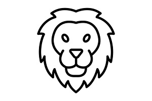 Lion Line Icon, an Icon by Pexelpy