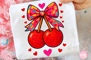 Cherries In Yarn Texture With Bow, an Illustration by CreationArt (Thumbnail 5 of 5)