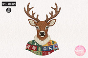 Rustic Reindeer PNG Christmas, an Illustration by CreationArt (Thumbnail 1 of 4)